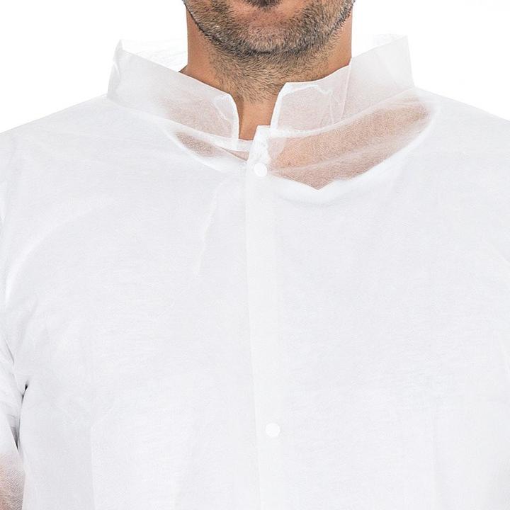 Actual product image Hygonorm Visitor coat LIGHT with press studs, white, M (Hearing protection replacement pads)