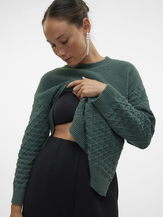 Produktbild Mamalicious Normal geschnitten Rundhals Gerippte Ärmelbündchen Tief angesetzte Schulter Pullover Strickpullover (XXL)