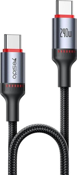Image du produit Yesido Câble USB-C vers USB-C CA185, 240W, 1.2m, Noir (1.20 m, 240 W)