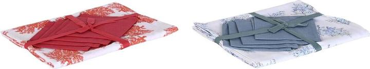 Produktbild DKD Home Decor Tischdecke und Servietten 150 x 150 x 0,5 cm Blau Pink (2 Stück)