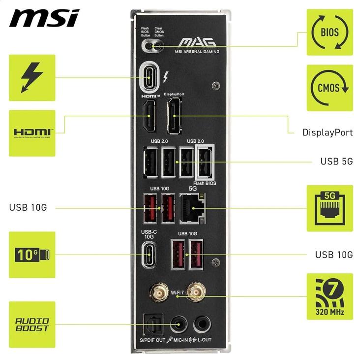 Productafbeelding MSI MAG B860 TOMAHAWK WIFI (LGA 1851, Intel B860, ATX)