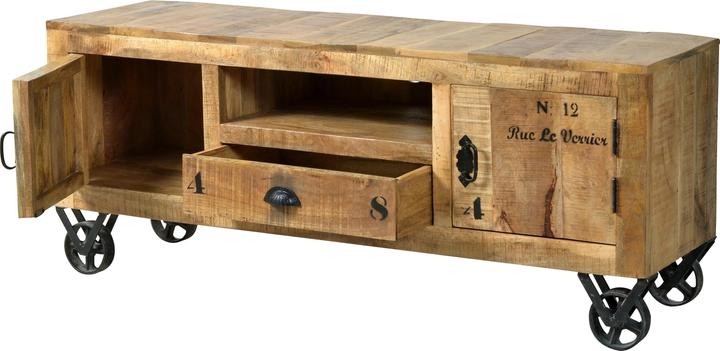 Actual product image SIT Möbel TV-Lowboard Vintage Natural Wood natural antique black 140 (140 x 40 x 55 cm)