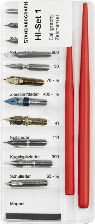 Standardgraph Drawing calligraphy set red different nib widths (Red, 2x)