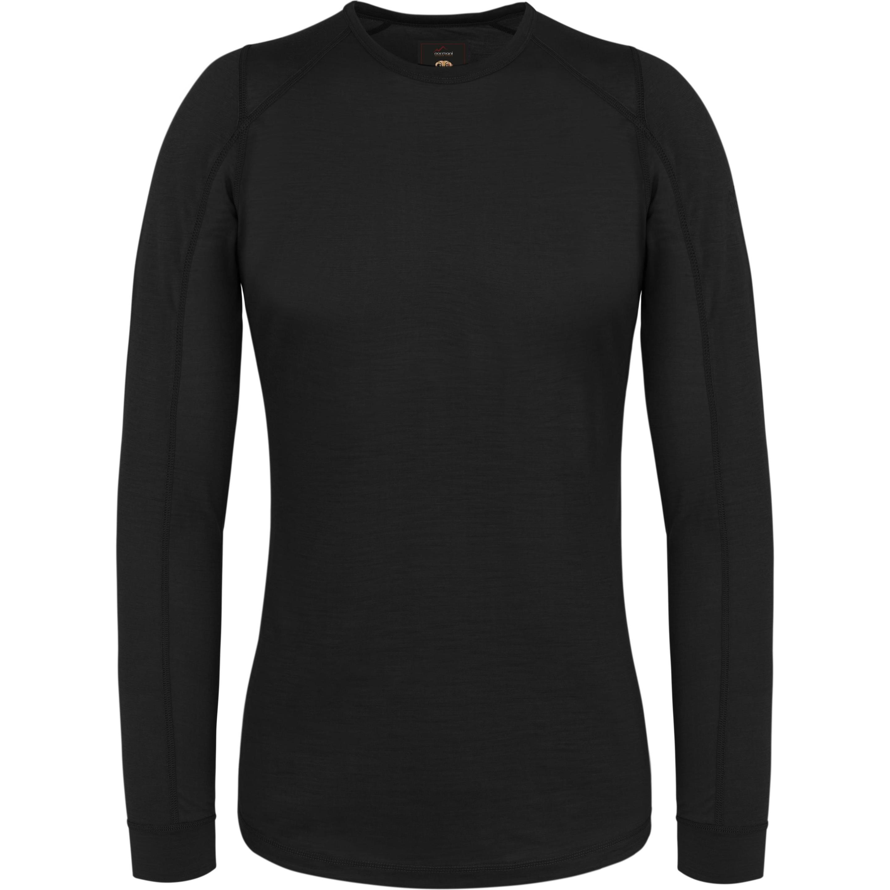 Normani, Damen, Funktionsshirt, Damen Merino Langarm-Shirt „Goulburn“ - 9185 (S), Schwarz, S