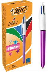 Immagine prodotto Bic Penna Shine Argento Bianco Rosa (12 pezzi) (Argento lucido Bianco Rosa, 12 x)