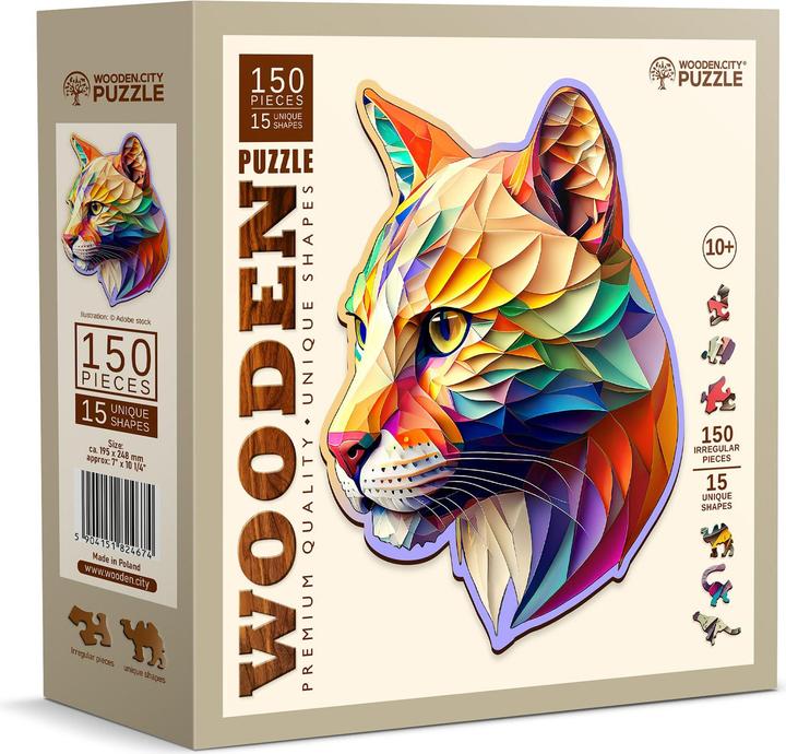 Actual product image WoodenCity Puzzle Wood M Gaudy Cougar (150 pieces)
