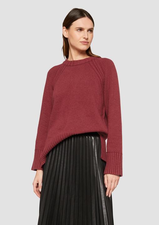 Produktbild S.Oliver Strickpullover Strickpullover mit Raglanärmeln und Schlitz am Saum (34)