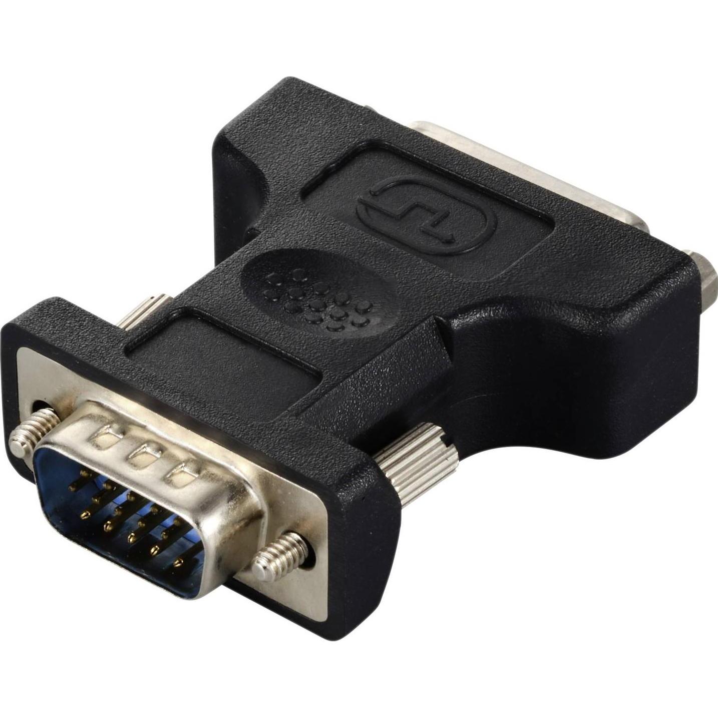 Renkforce RF-6667626 (DVI, VGA), Adattatore dati + video, Nero