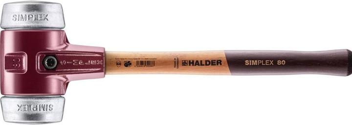 Image du produit Halder Marteau SIMPLEX longueur 490 mm Ø tête 80 mm dur bois métal tendre argent (3860 g)