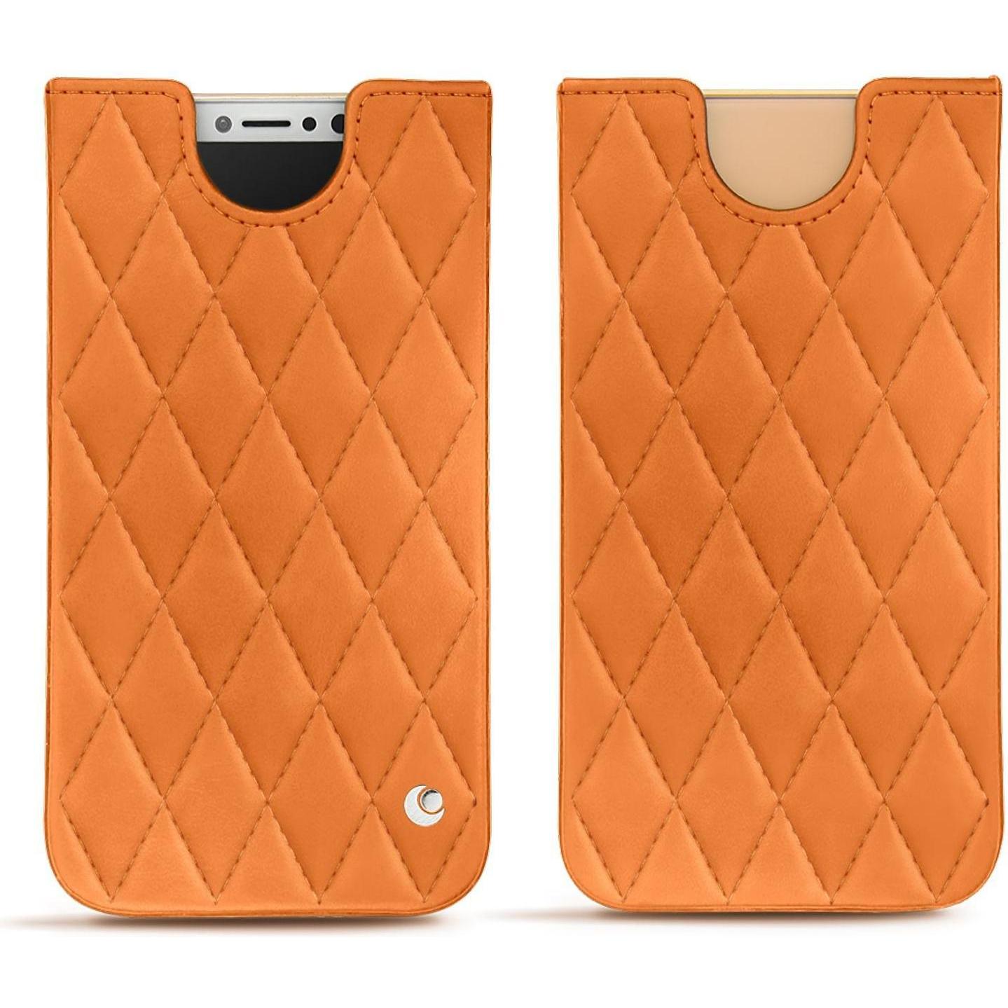 Noreve Lederschutzhülle (Apple iPhone XS), Smartphone Hülle, Orange