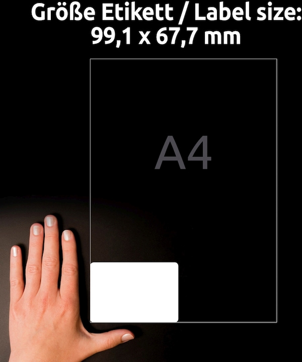 Actual product image Avery Antimicrobial labels, ablösbar, weiss