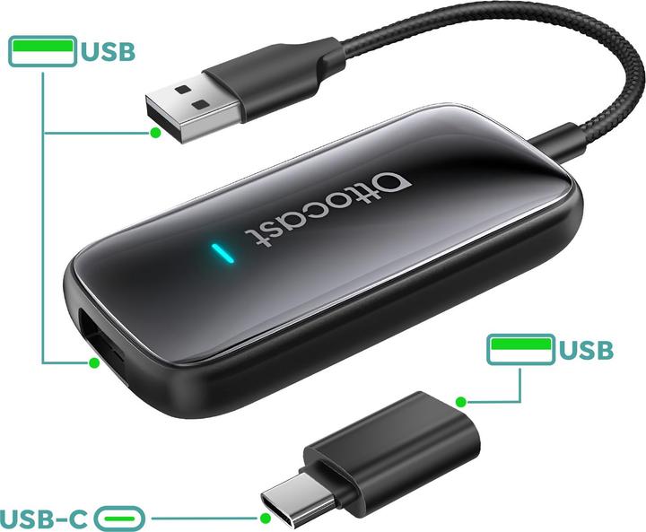 Ottocast Other Computer Accessory Wireless car adapter Play2Video CA515-T black