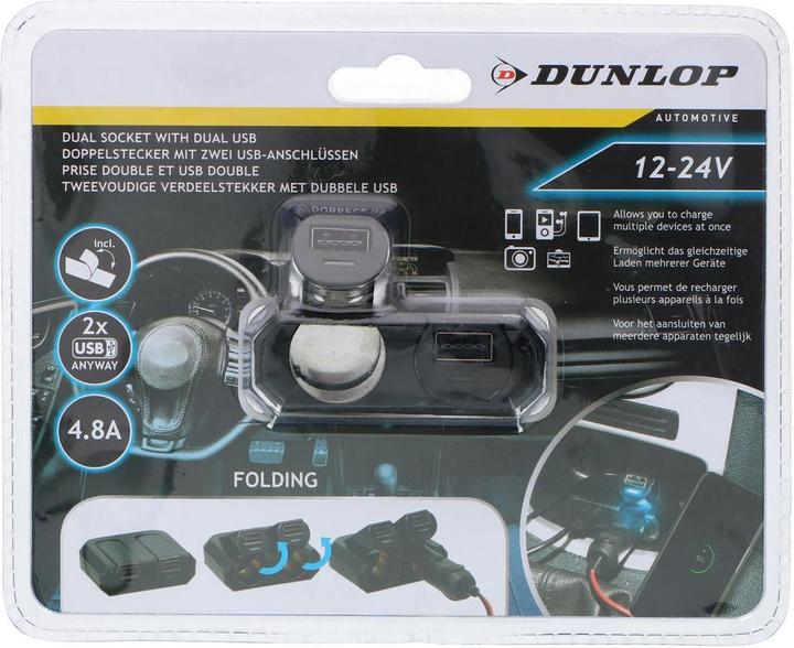 Immagine prodotto Dunlop Presa a 4 vie e usb 12-24V 4,8A