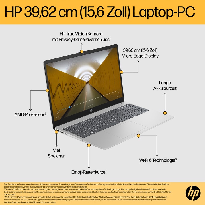 Produktbild HP 15-fc0072ng (15.60", AMD Ryzen 7 7730U, 16 GB, 512 GB, DE)