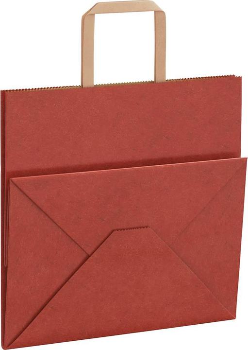 Actual product image VidaXL Kraft paper bags 50 pcs. with handle red 26x17x25 cm paper bag (Gift bag, 50 x)