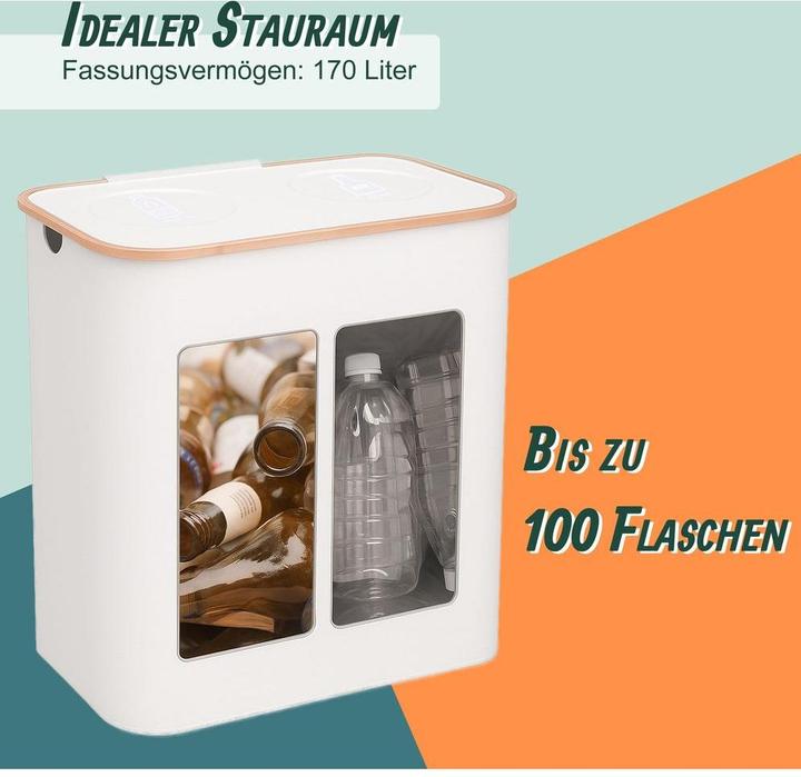 Produktbild Relaxdays Pfandflaschen-Sammelbehälter 2 Fächer (170 l)
