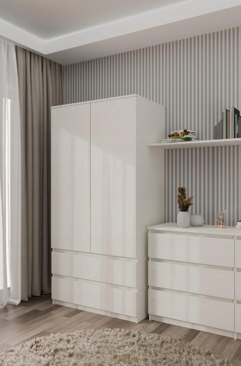 Produktbild Topeshop Duża szafa z półkami, Malwa, 90x50x180 cm, kaszmir (90 x 50 x 180 cm)