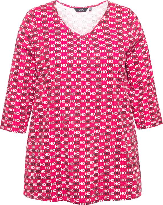 Produktbild Ulla Popken Shirt, Ho Ho Ho, A-Linie, V-Ausschnitt, 3/4-Arm (46, 48)