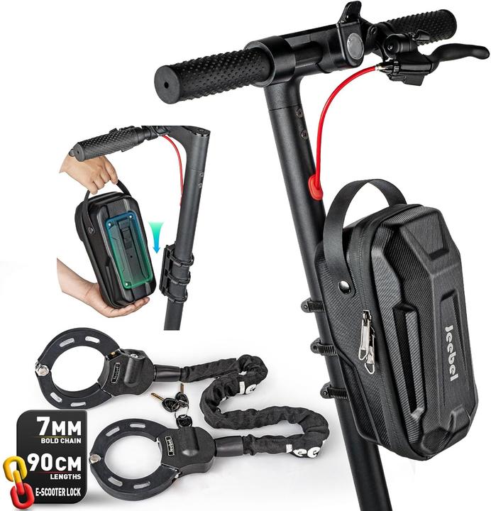 Jeebel E-Scooter Tasche & Fahrradschloss Set