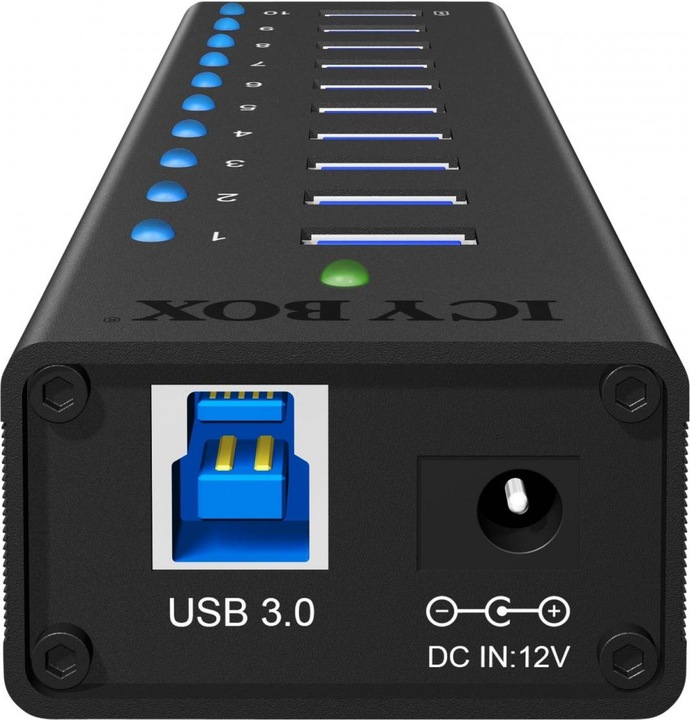 Actual product image Icy Box Ib-Ac6110 (USB-B, 10 Ports)
