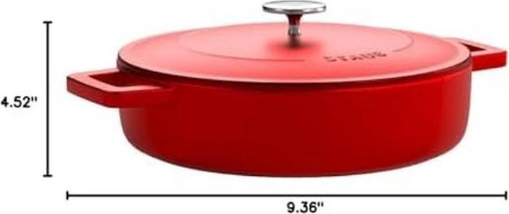 Immagine prodotto Staub Schmorpfanne Chistera 24cm, Kirsch-Rot, Gusseisen (24 cm, Pirofila + casseruola, Ghisa)
