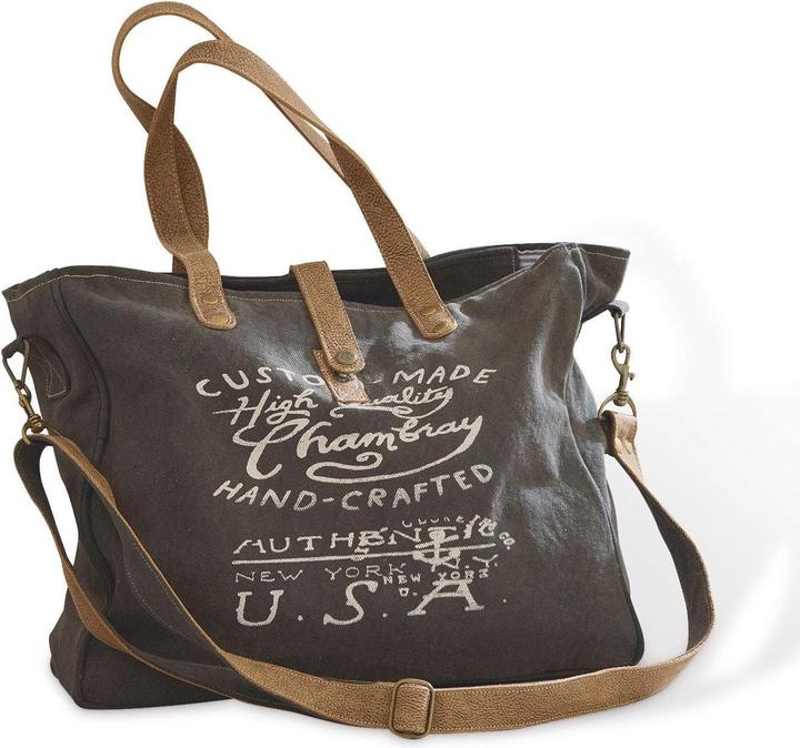 Produktbild Loberon Tasche Kamjenia dunkelgrau/braun