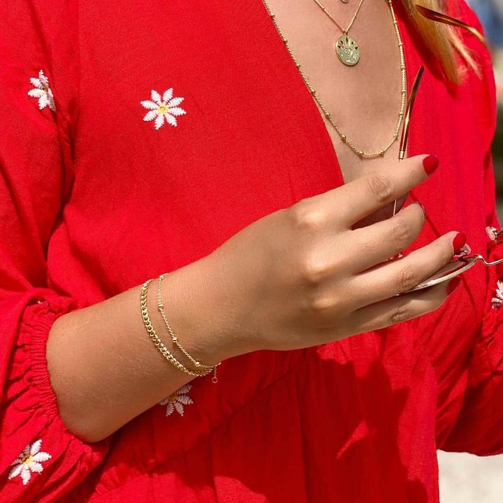Produktbild Candy Armband Nima, 925 Sterling Silber, vergoldet (18 cm, 18k vergoldet, 925 Sterling Silber)
