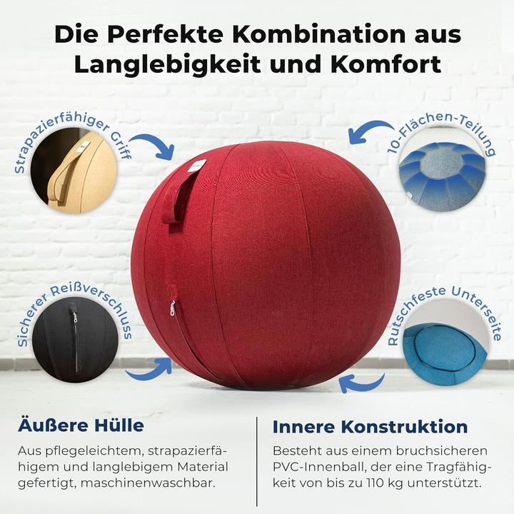 Immagine prodotto Backerz Ergonomischer Sitzball für Büro und Homeoffice (65 cm)