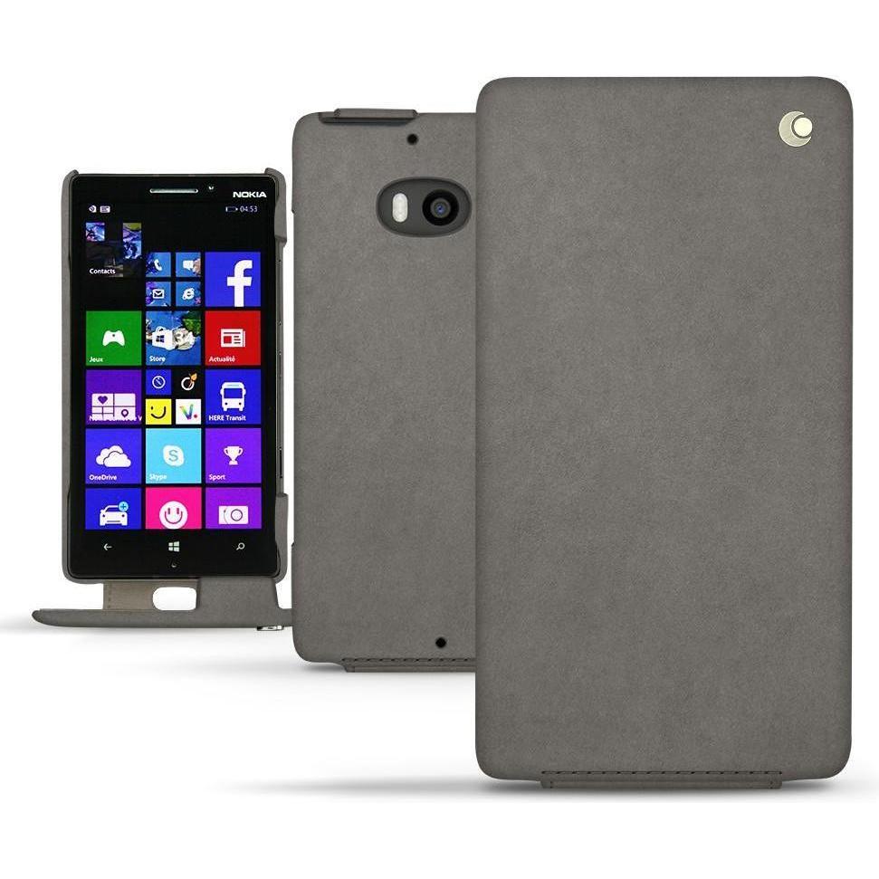 Noreve Lederschutzhülle vertikal (Nokia Lumia 930), Smartphone Hülle, Grau