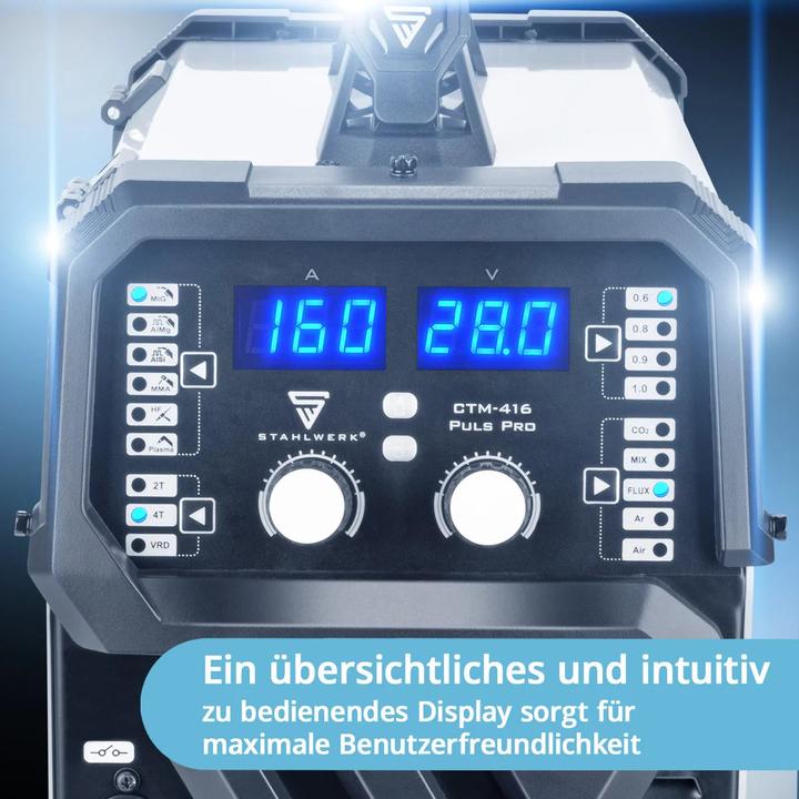 Produktbild Stahlwerk Kombi Schweissgerät CTM-416 PULS Pro Vollausstattung 6 in 1 160 A