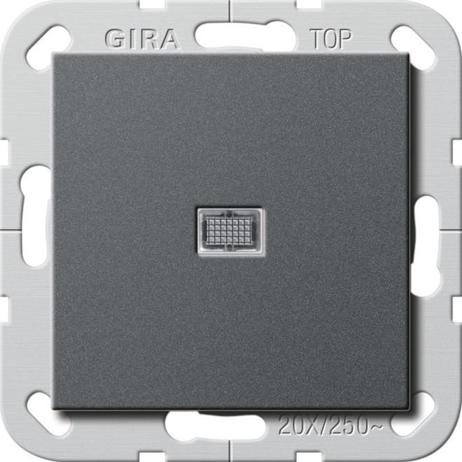 Gira Wippschalter BS 20 AX Aus 2-p Kontroll 283428, Taster + Schalter, Grau