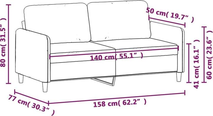Produktbild vidaXL 2-Sitzer-Sofa (2-Sitzer)