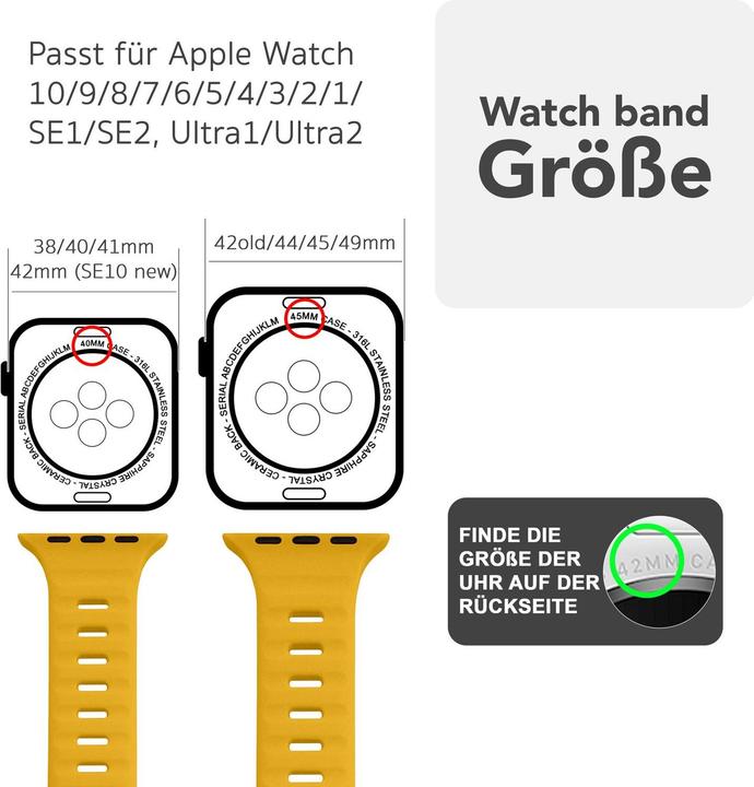 Produktbild Nalia Motion Silikon-Armband für Apple Watch, Sportarmband wasserfest - Soft, Flexibel & Langlebig (Silikon)