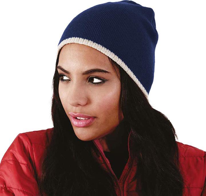Actual product image Beechfield Beanie hat Knitted hat with contrasting edge (One size)