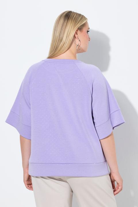 Produktbild Ulla Popken Sweatshirt, Ziersteine, Rundhals, Halbarm, Modalmix (54)