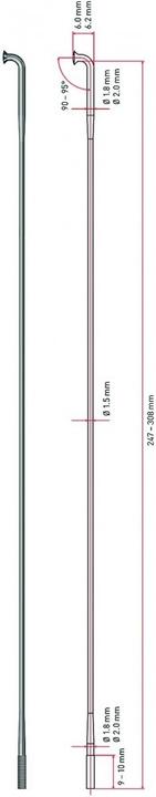 Image du produit DT Swiss Revolution rayons 2.0/1.5/2.0 noir 262mm