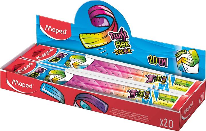 Image du produit Maped Règle plate Twist'n Flex DECOR, 200 mm, incassable (20 cm, Matières plastiques)