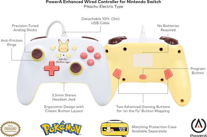 Produktbild PowerA Enhanced Wired Controller for Nintendo Switch - Pikachu Electric Type (Switch)