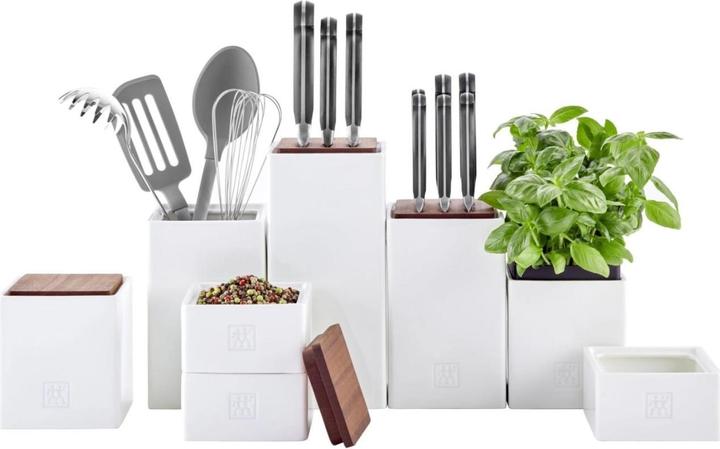 Produktbild Zwilling Keramik Box, mittel, weiss, Deckel Sapelliholz
