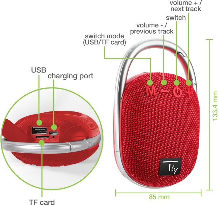 Actual product image EFB Elektronik EFB Techly Bluetooth speaker red