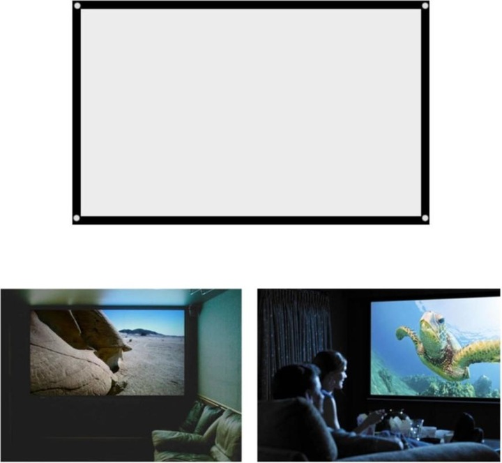 Deltalabs Faltbare Beamer Stoff Leinwand 16:9 Heimkino Projektionsfläche (92", 16:9)