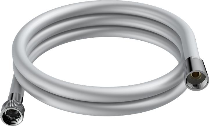 Produktbild Schütte Brauseschlauch Bad 150 cm Kunststoff Silberoptik Wassersparende Dichtung 63981 (150 cm)