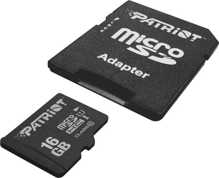 Image du produit Patriot PSF16GMDC10 Carte mémoire MicroSDHC UHS-I Class 10 (16 Go, microSDHC, U1, UHS-I)