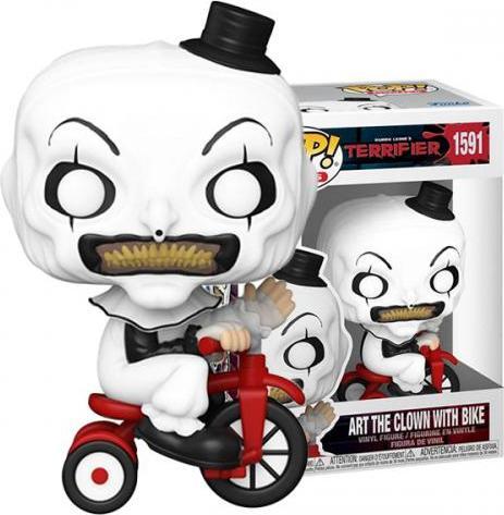Actual product image Funko Terrifier POP! movies vinyl figurine Art the Clown w/bike 9 cm