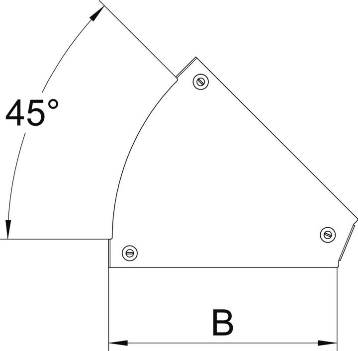 Actual product image OBO Bettermann OBO DFBM 45 150 DD Cover for bend 45Â° for bend RBM 45 150 B=1