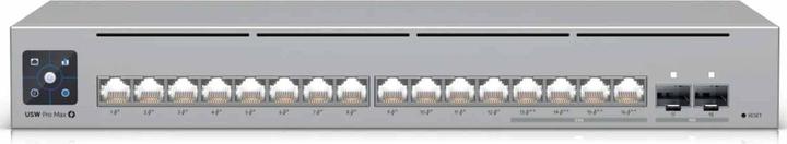 Ubiquiti Pro Max 16 PoE Managed Switch 2x 10G SFP+, 4x 2.5GbE (PoE++), 12x 1GbE (PoE+) (18 Ports)