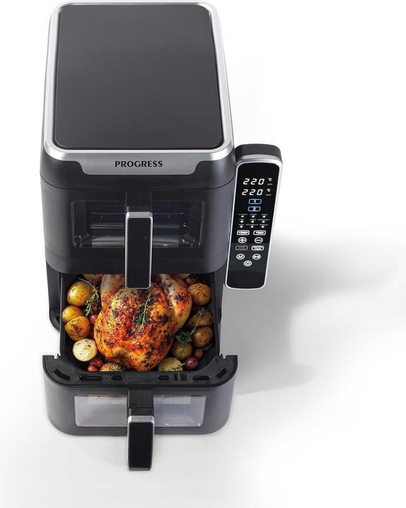 Progress Vertikale Doppelschubladen-Fritteuse mit Sichtfenstern, 12 Voreinstellungen