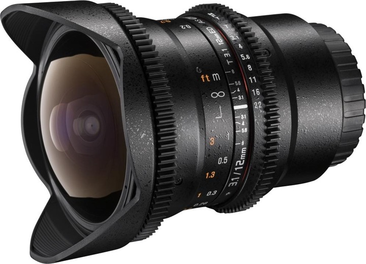 Walimex 12/3,1 Fisheye Video DSLR Nikon F (Nikon F, APS-C / DX, Vollformat)