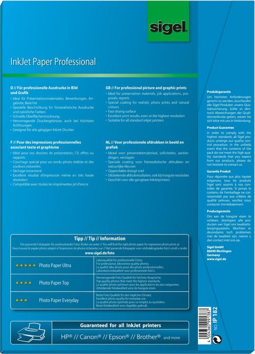 Produktbild Sigel Inkjet Professional (A4, 50 Blätter, 120 g/m²)