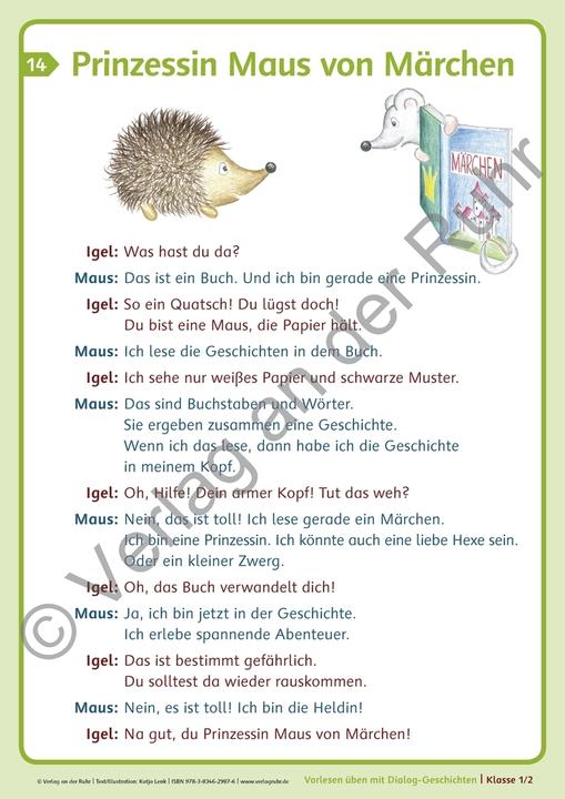 Produktbild Vorlesen üben mit Dialog-Geschichten Klasse 1/2. Textkarten (Deutsch, Katja Lenk, 2015)